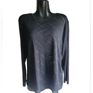 Vitae Black Sheer Long Sleeve Blouse Size 2X